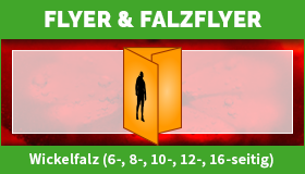 Flyer mit Wickelfalz gestalten und drucken lassen