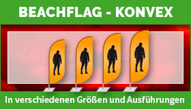 Beachflags in Konvex-Form gestalten und drucken lassen