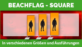 Beachflags in Square-Form gestalten und drucken lassen