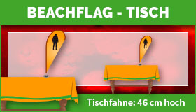 Beachflag für den Tisch - Tischfahne