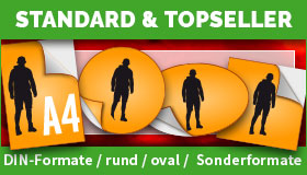 Aufkleber - Standard und Topseller gestalten und drucken lassen