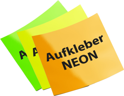 Neonaufkleber in verschiedenen Farben