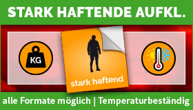 Stark haftende Aufkleber gestalten und drucken lassen