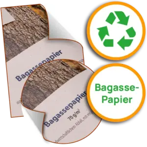 Aufkleber auf Bagasse Papier drucken lassen
